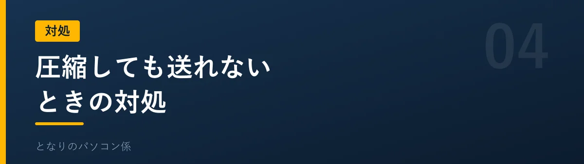 圧縮しても送れないときの対処を示すバナー